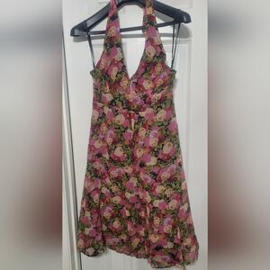 Vintage Newport News 100% Silk Floral Dress Size 8